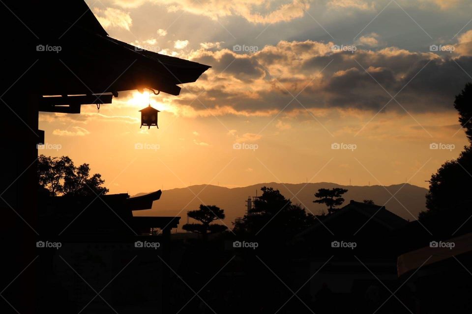 Temple in Kyoto - sunset