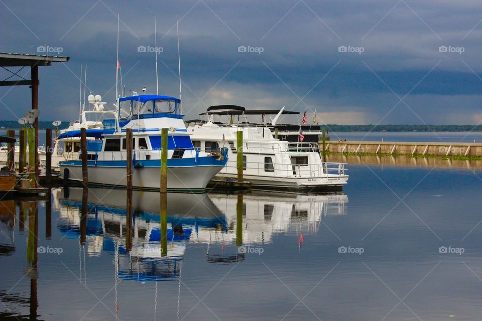 Cabin boat on the river