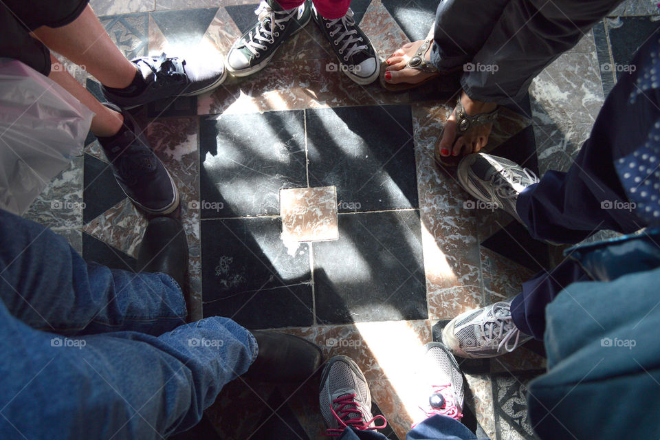 Foot traffic in the Collegiate Church of Our Lady, Dinant, Belgium. 