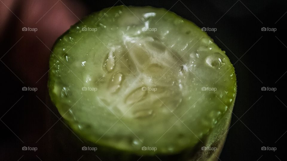 cucumber piece closeup shot