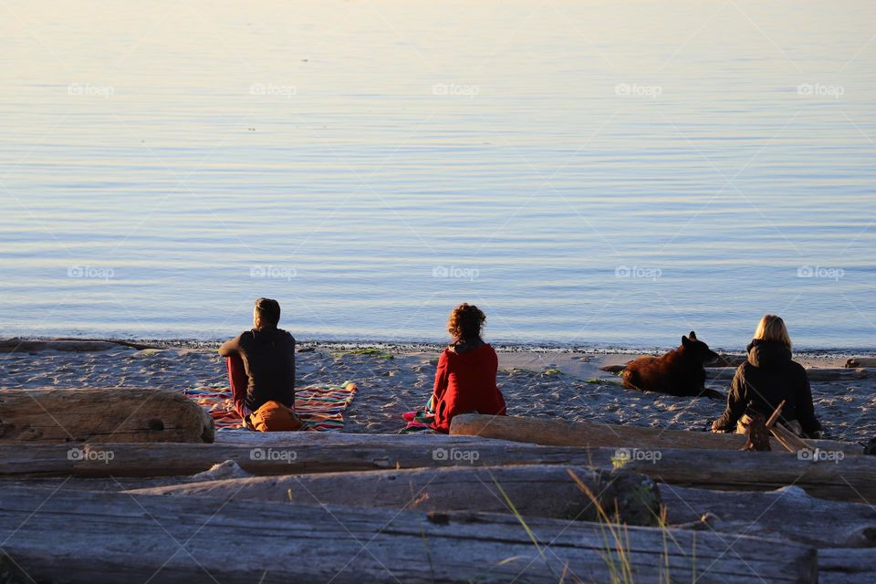 People sitting on the beach