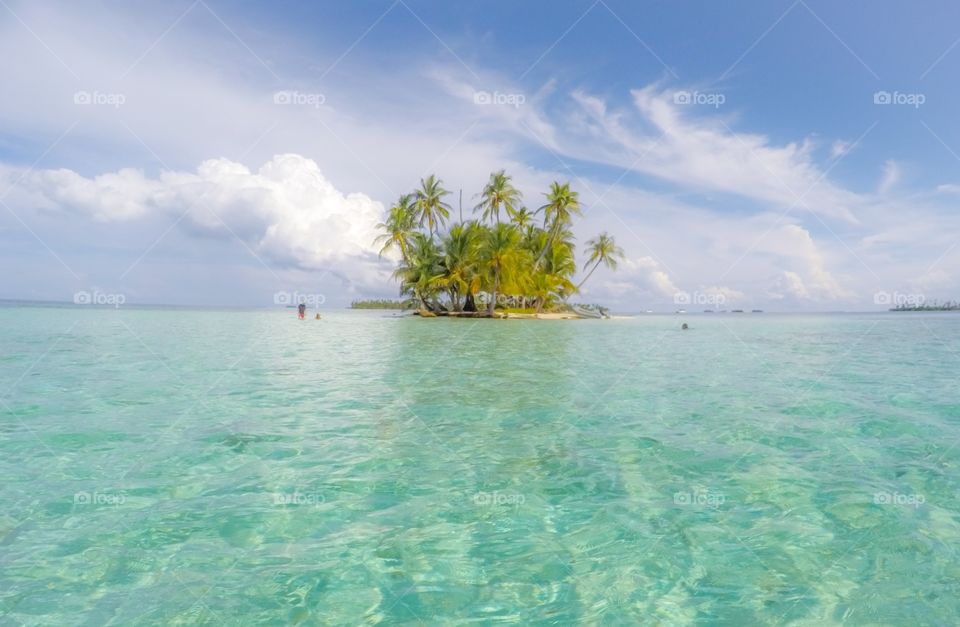 Small Desolated Island in The Caribbean with Crystal Clear Water