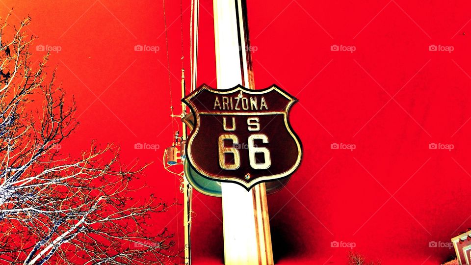 Red Route 66. US Historical Route 66
