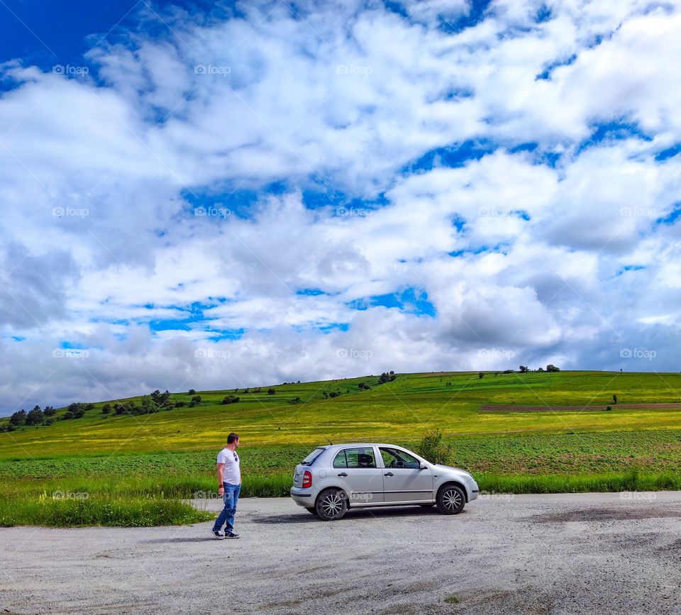 An ordinary car in the middle of nowhere