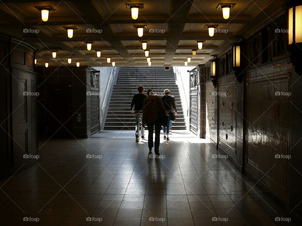 Exit of metro station Hohenzollernplatz in Berlin, Germany.