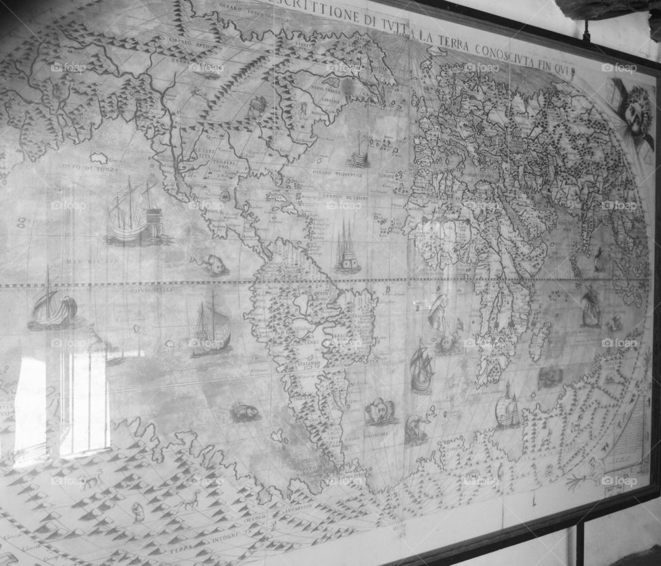 Old map at mission San Antonio