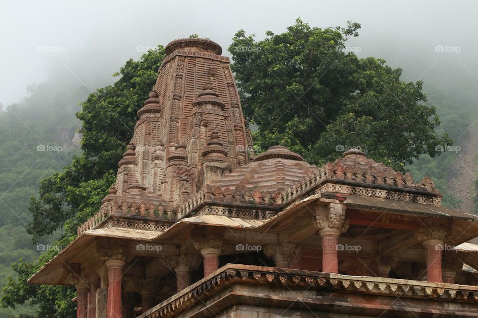 Ancient Hindu temple in Bhangarh fort in Rajasthan.