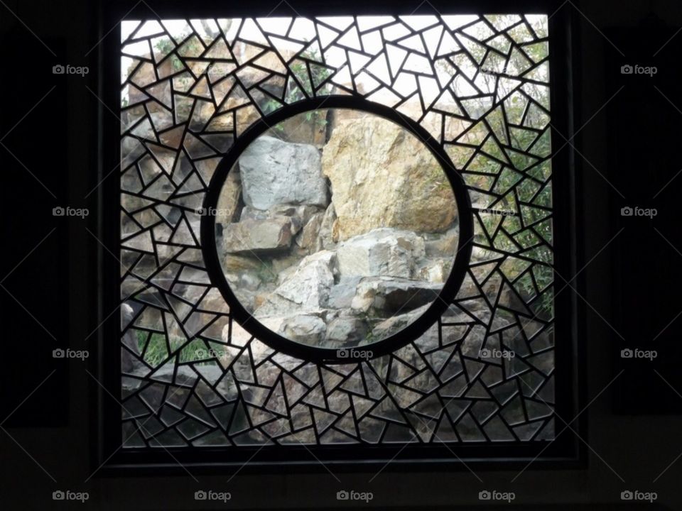 Window to rock garden