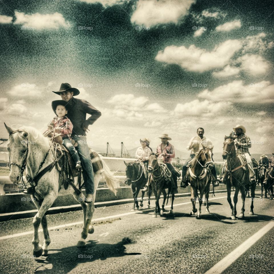 Cowboy traffic jam