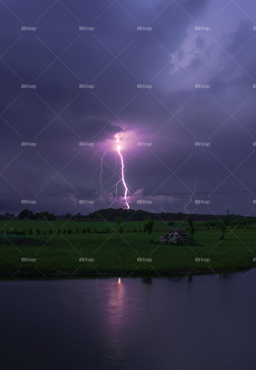 Thunderstorm and lightning