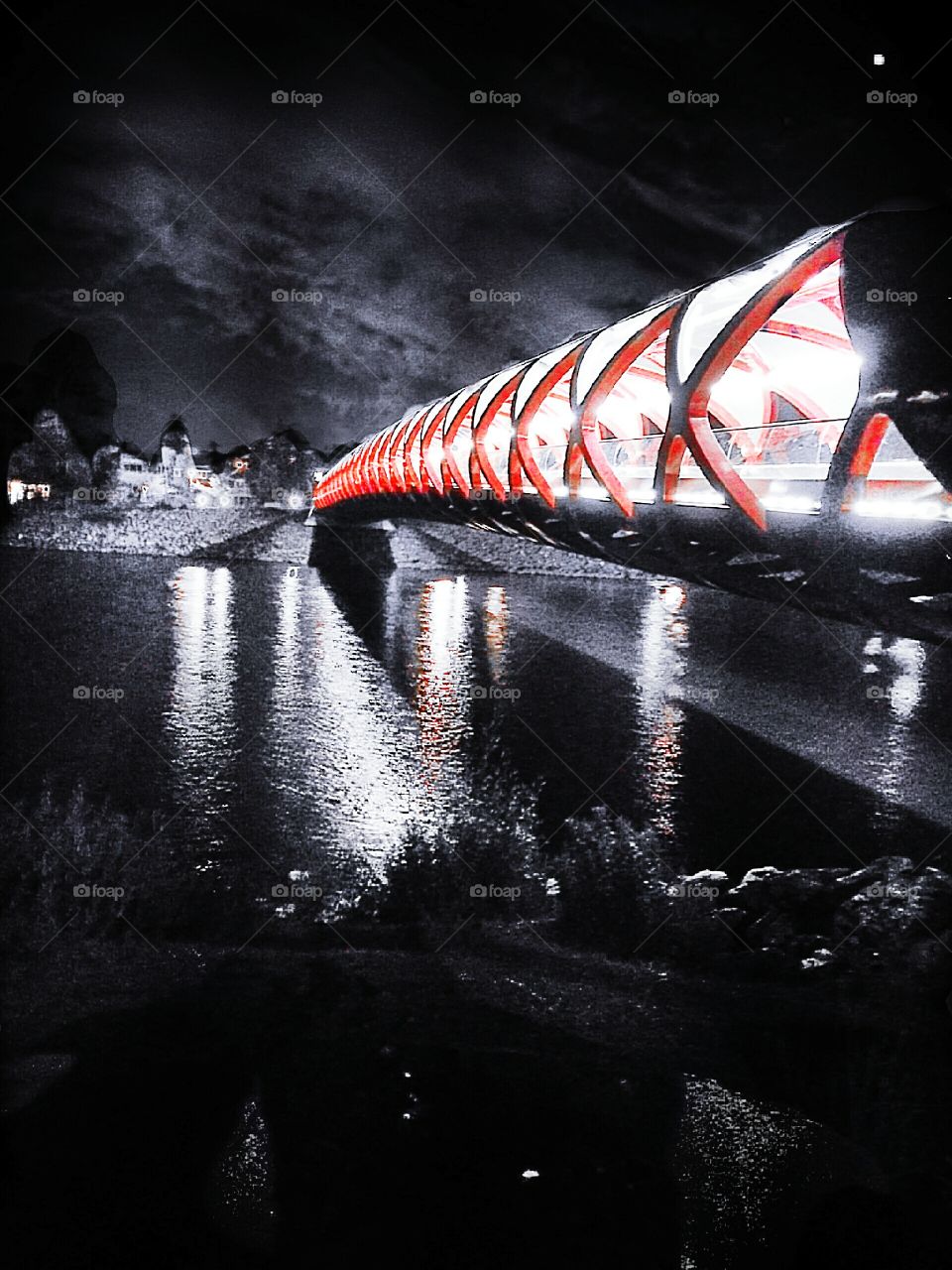 Peace Bridge at night. Love is the bridge between you and everything - Rumi