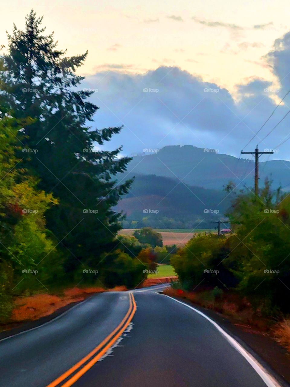 sunset drive thru the Willamette Valley