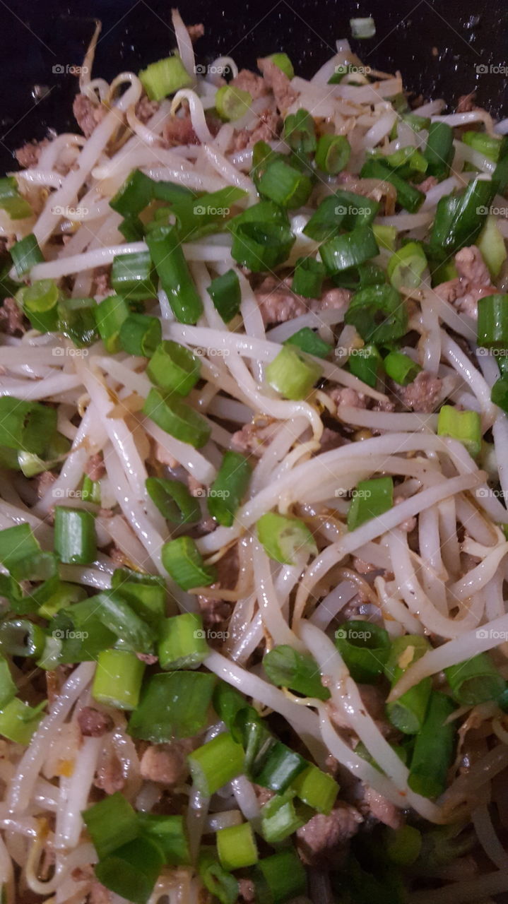 Ground Beef with Bean Sprout