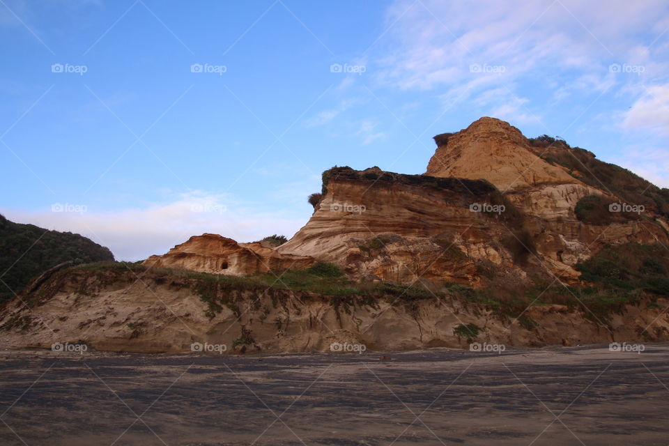 sandy cliffs on a pleasant day