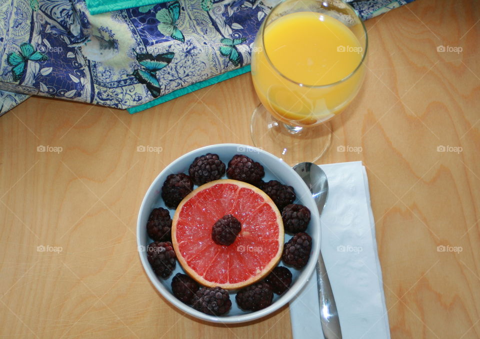 Fruit Breakfast Flat Lay