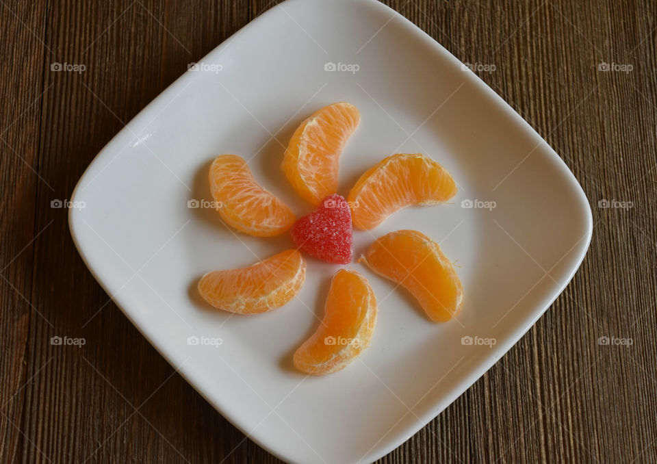 Plate of mandarin oranges