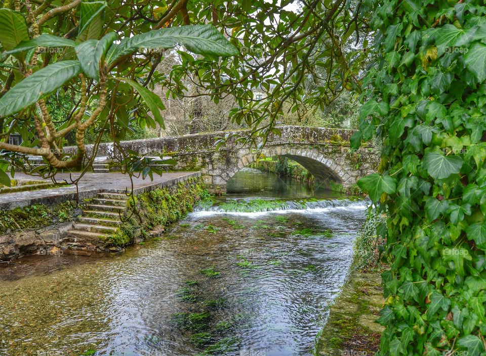 High angle view of bridge