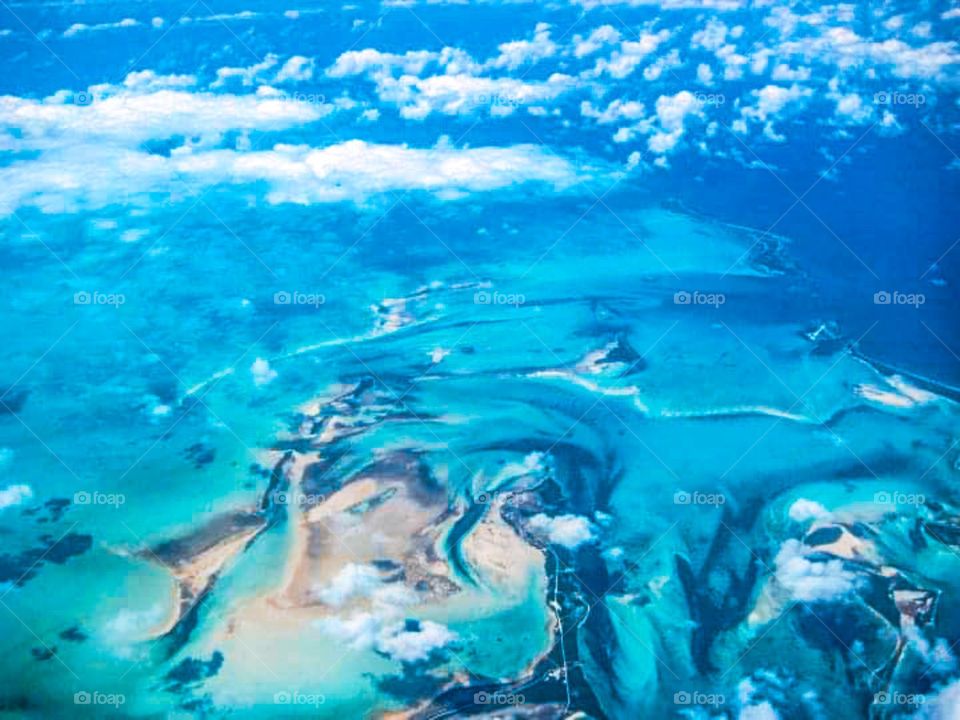 Looking down at the Bahamas