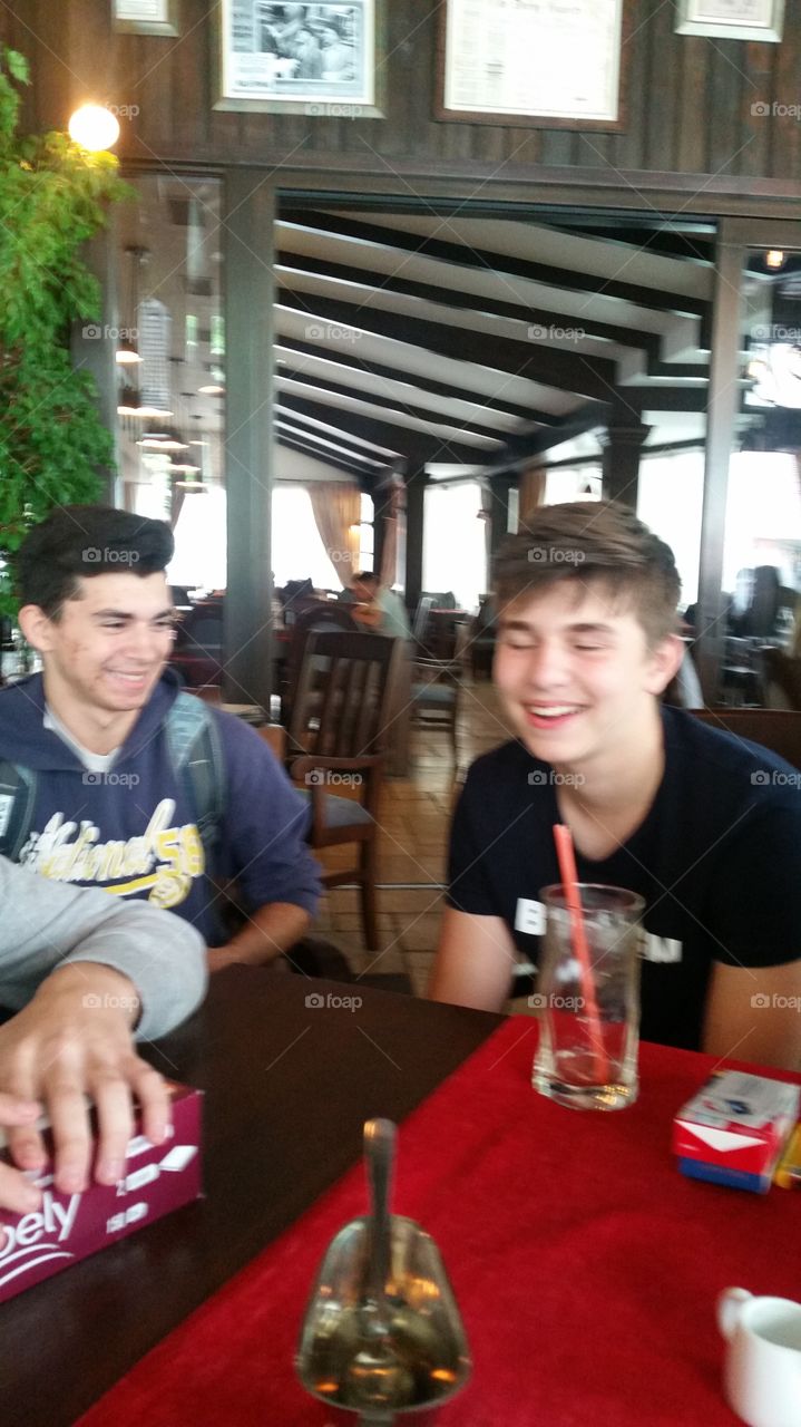 Friends enjoying at café