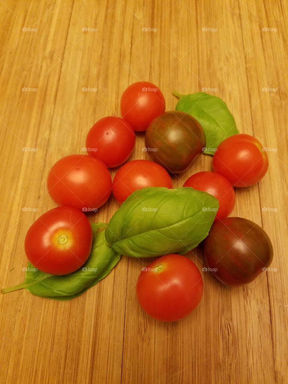 basil and tomatoes