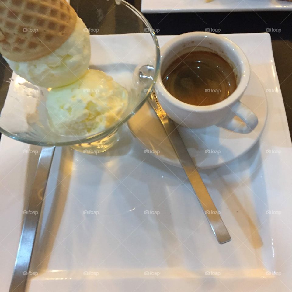 Coffee and ice cream perfect match