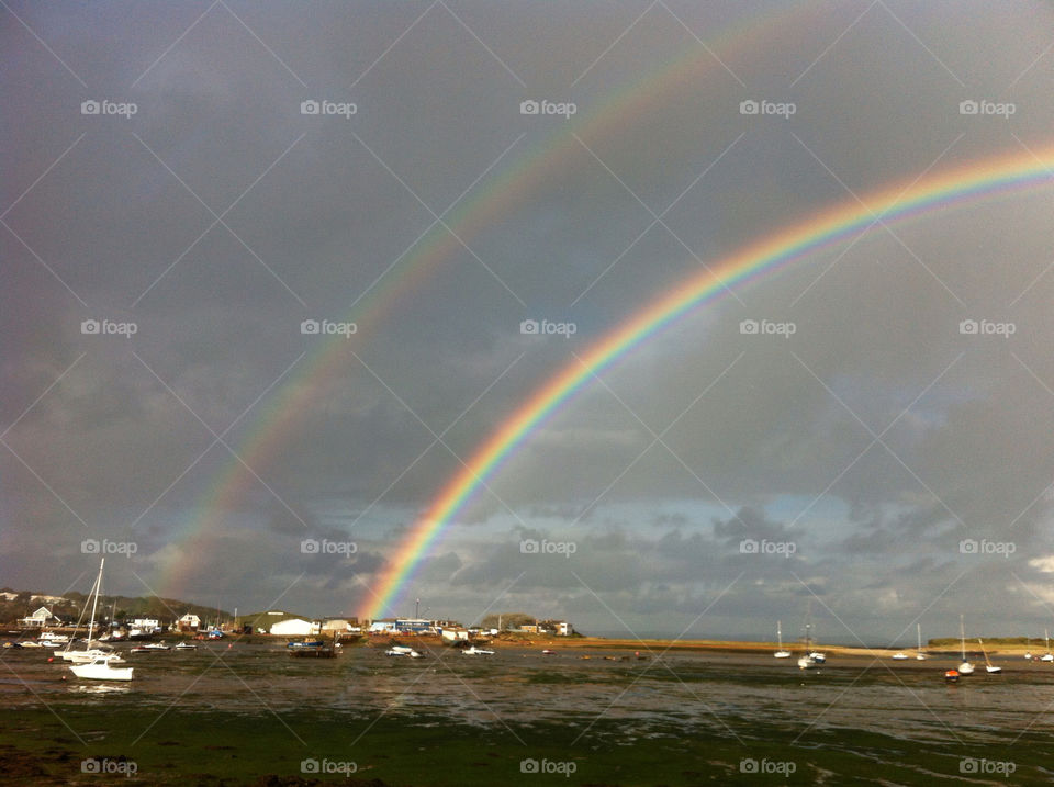sky grey united kingdom boats by rainbows