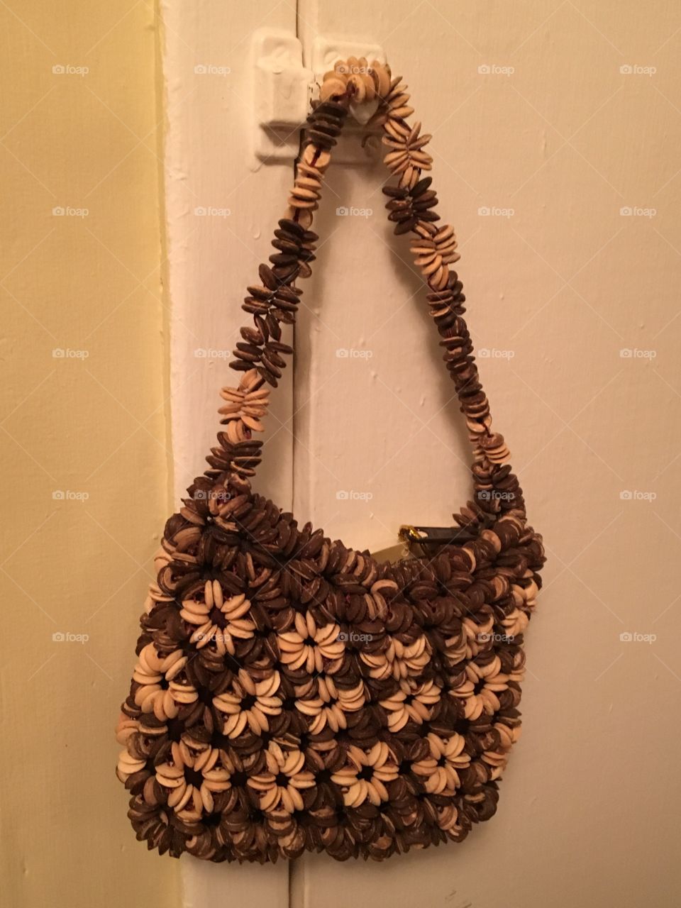 Coconut shell purse made in Jamaica 