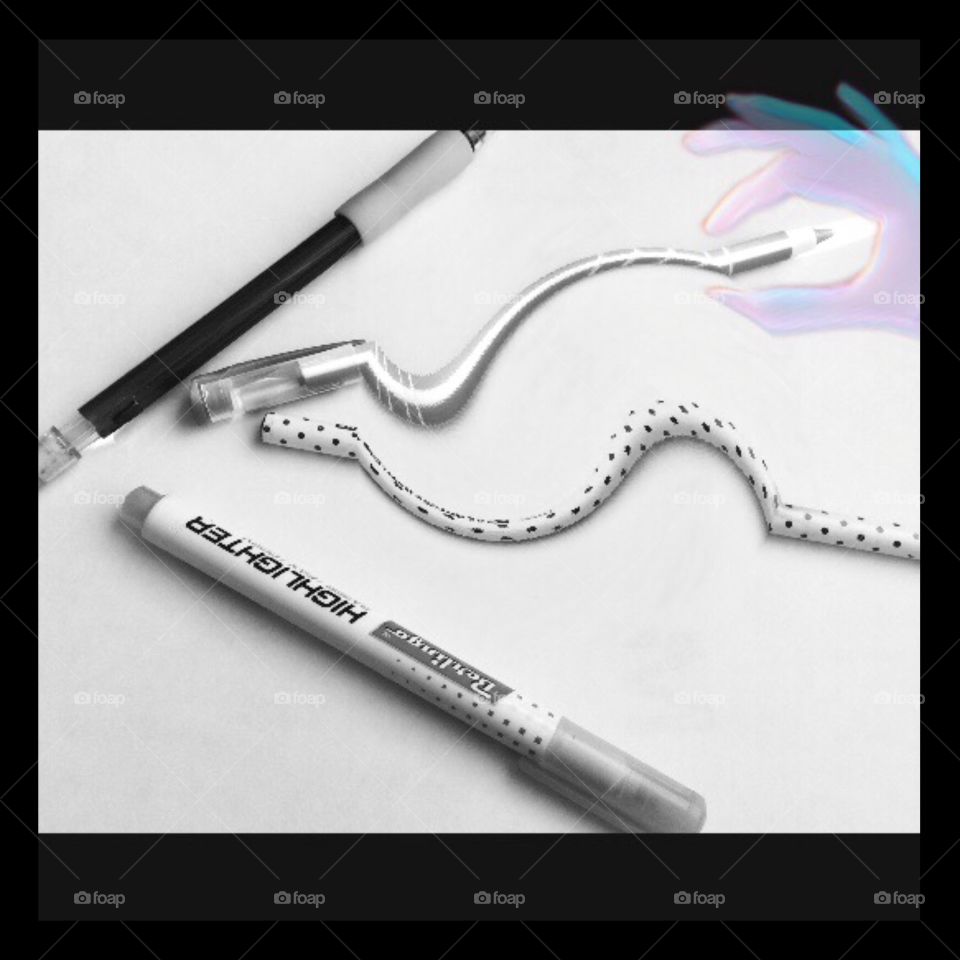 Abstraction black white pencil