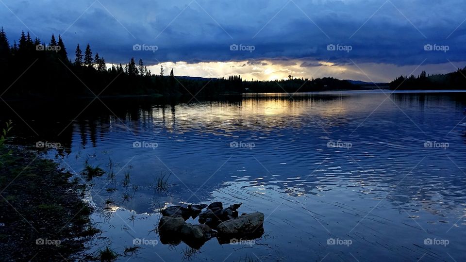 Sunset and bad weather at the same time.