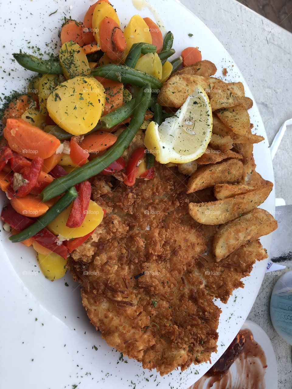 Coconut crusted fried snapper