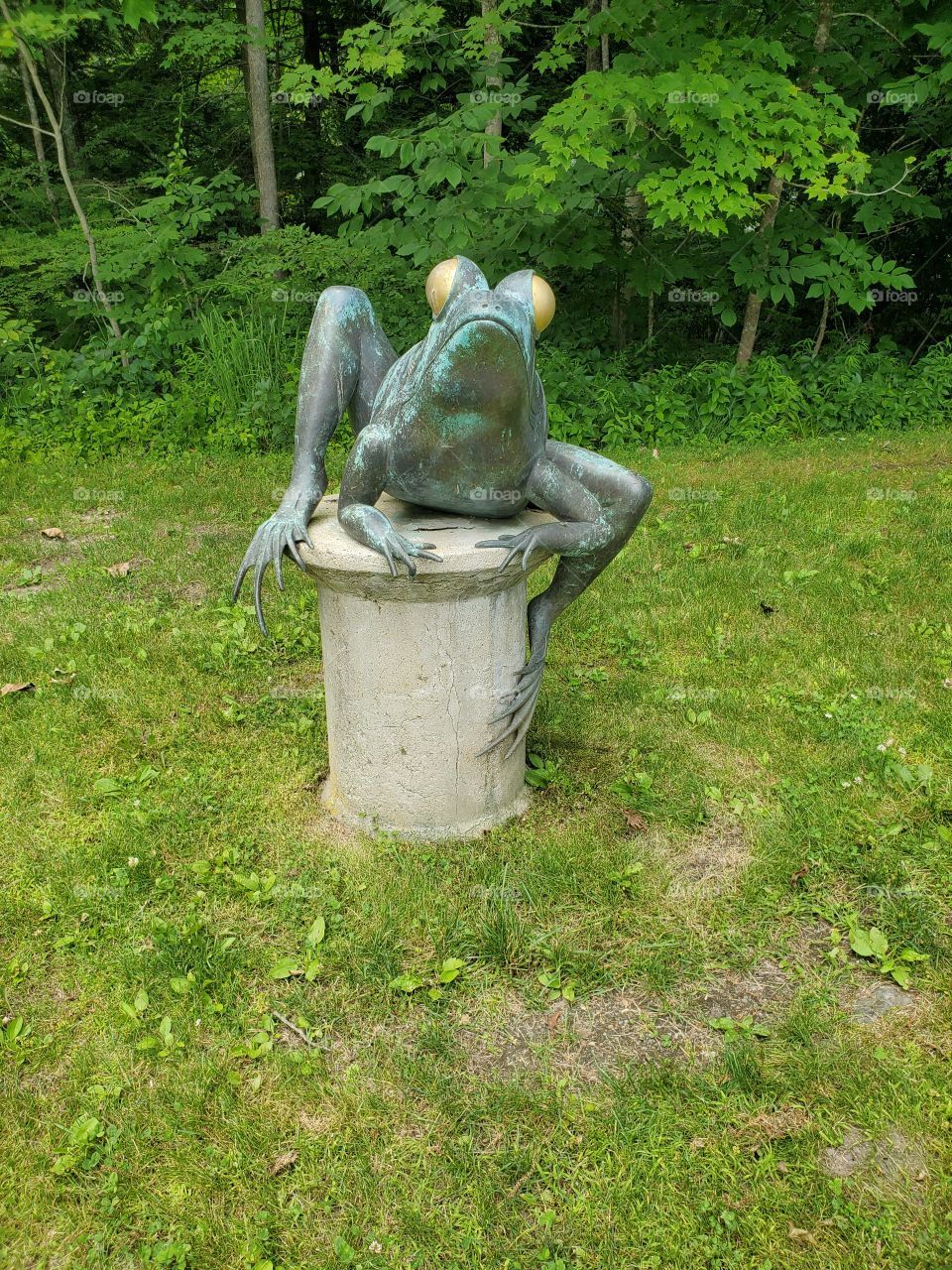 frog statue