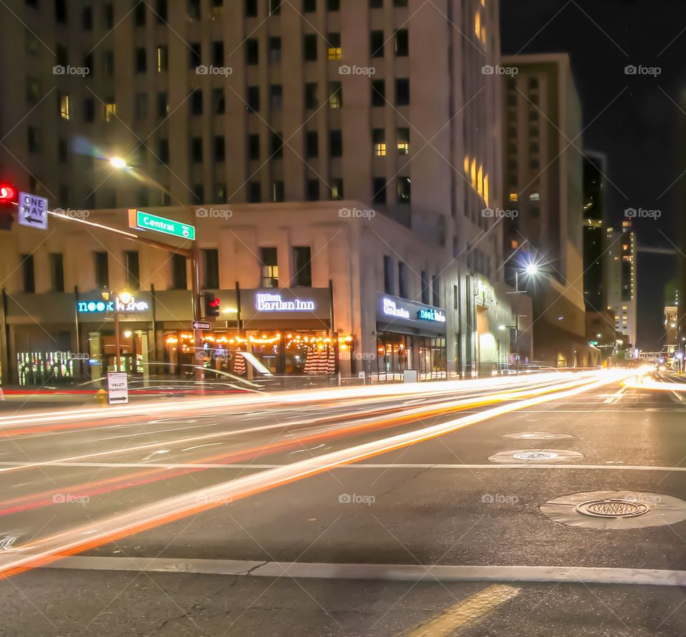 Cars passing by in Downtown Phoenix