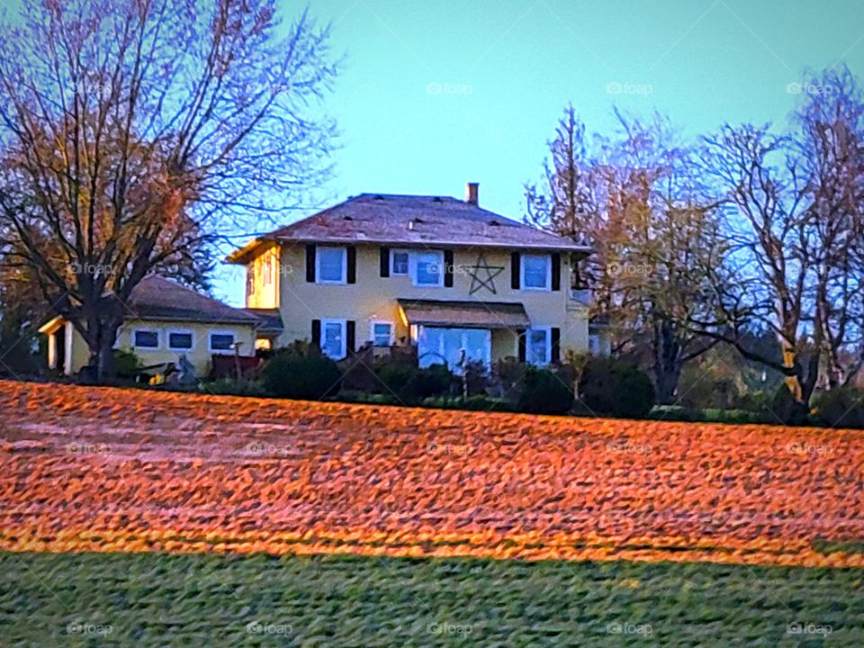 sunrise on the Oregon Homestead