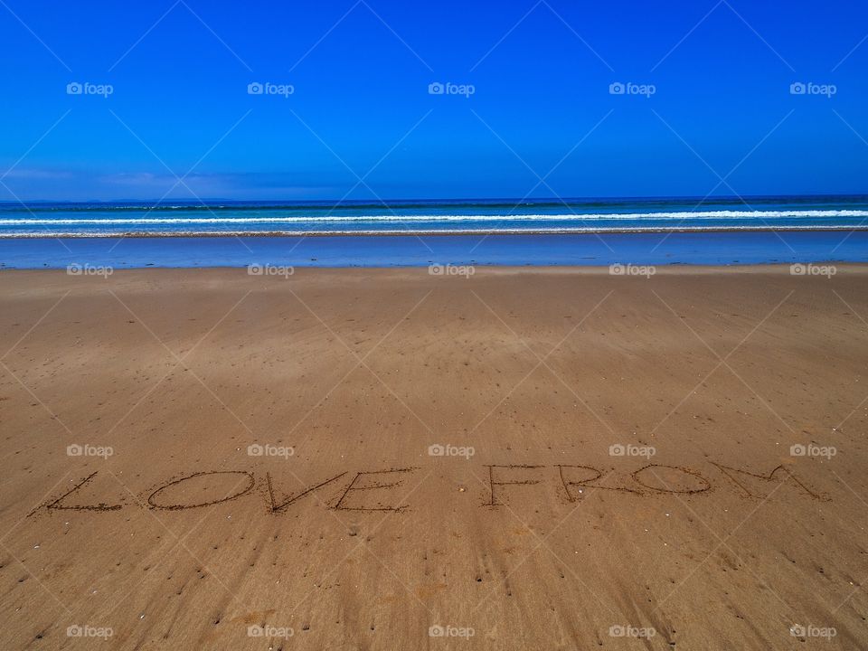 Love you beach writing 