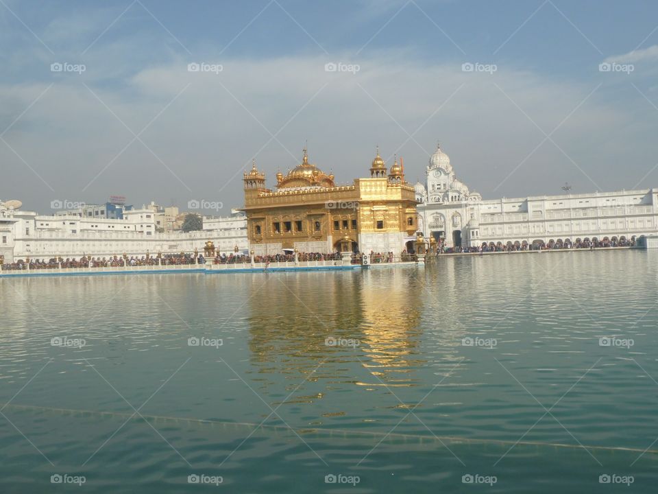 The Golden Temple in Amritsar (India) . Sikhism's holiest shrine in Northern India 