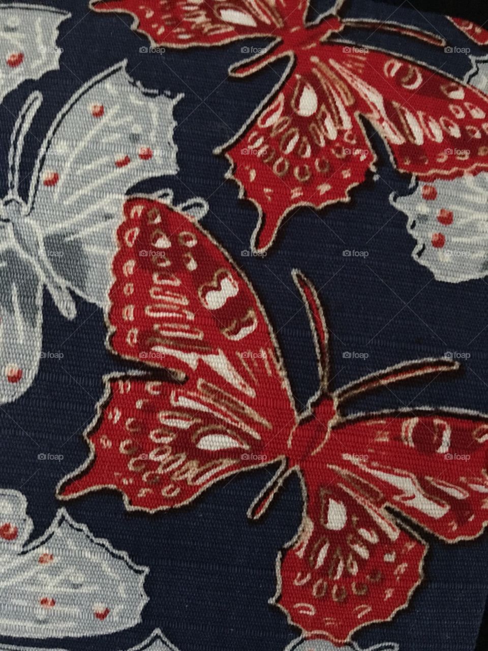 Close up red butterfly design