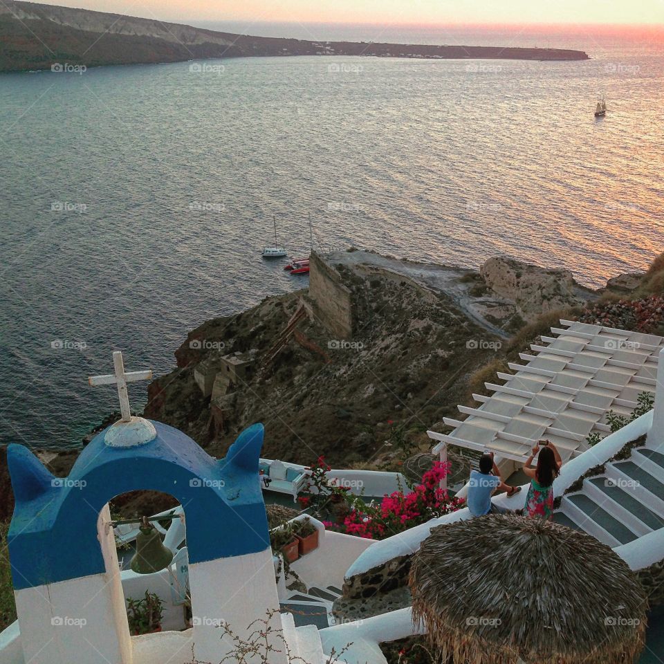 Sunset on the Greek islands. 