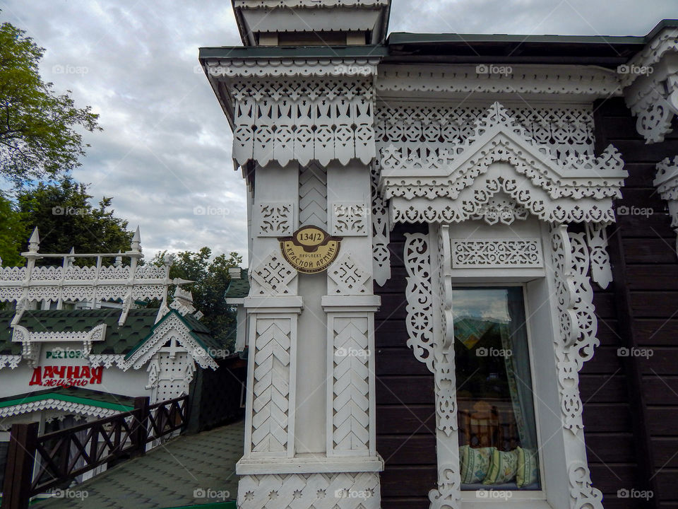 openwork shutters on the windows