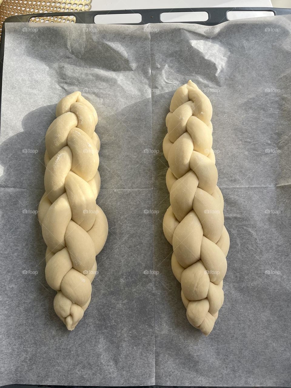 Braided challah bread 