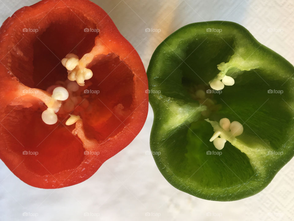 Pimiento rojo, pimiento verde