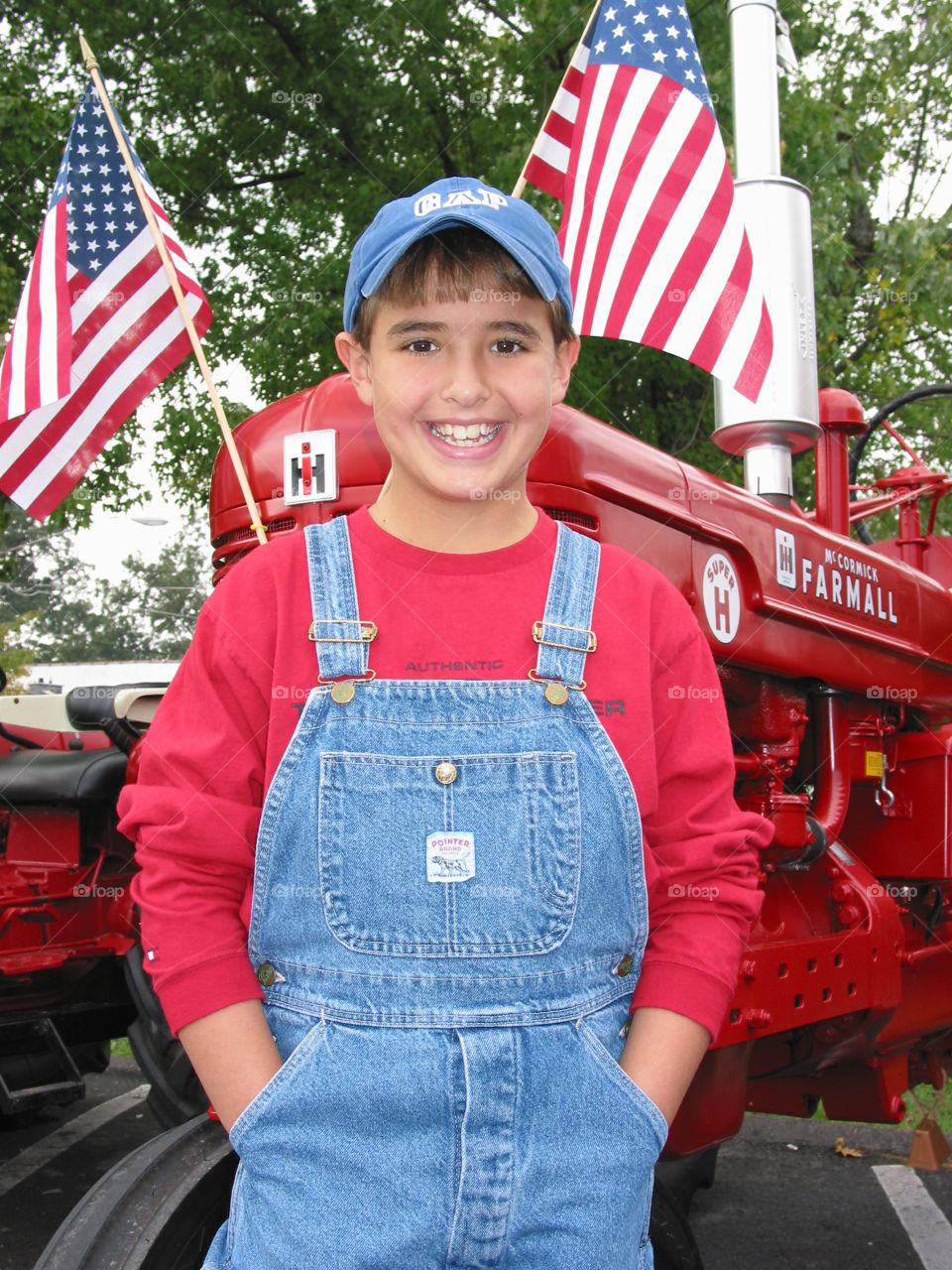 Young boy at a July 4th celebration 