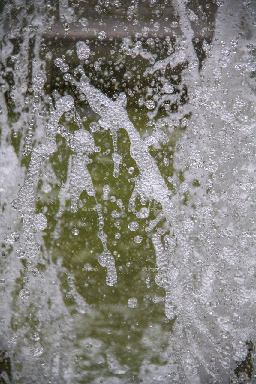 Water droplets in a fountain 