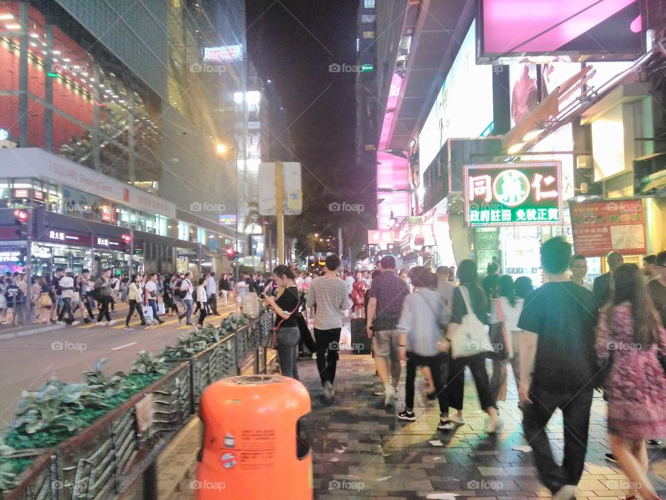 Night travel at Hongkong