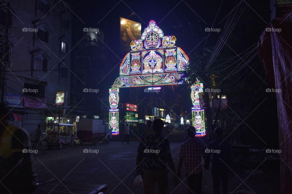Durga puja lighting