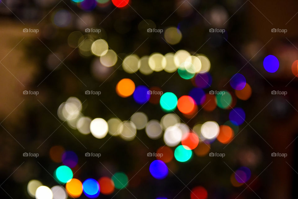 Out of focus blurred colorful lights at night