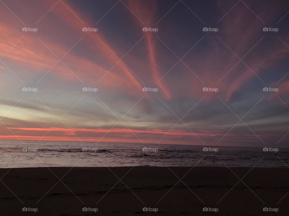 Cielo de colores en la playa