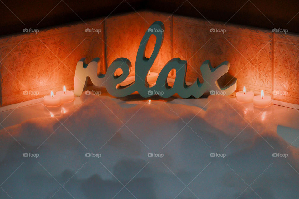 relaxing bubble bath