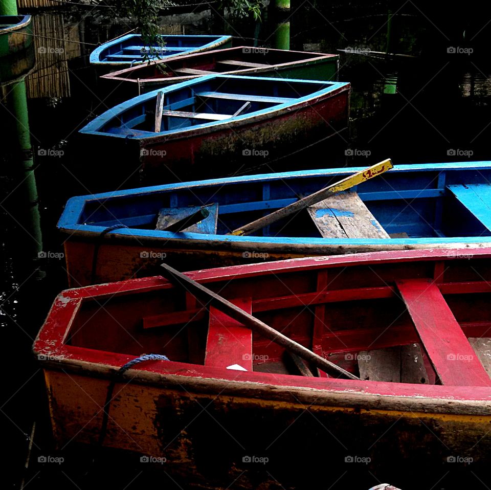 coloured boats