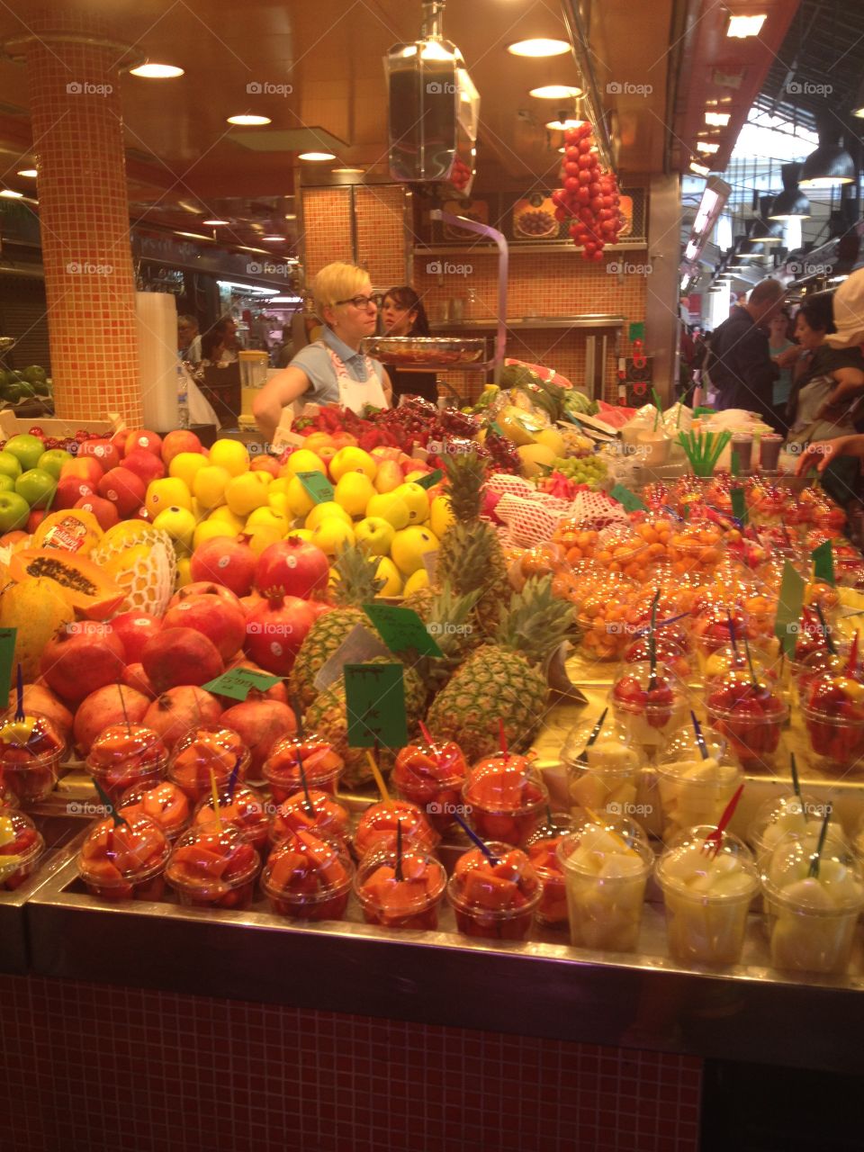 Fruit market. Fruit market La Boqueria in Barcelona 