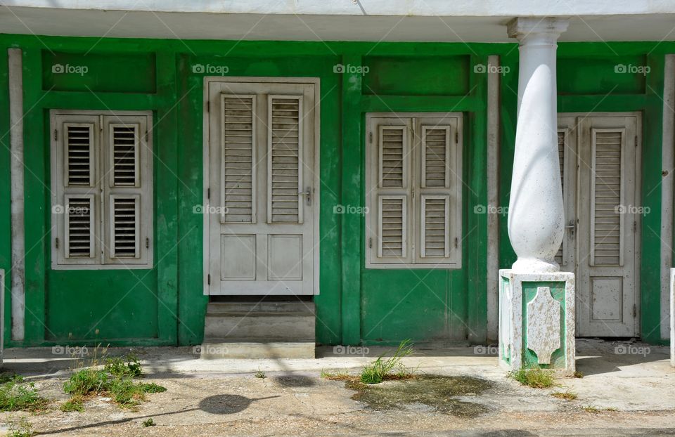 Colorful houses in the Caribbean